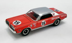 ACME EXCLUSIVE - GL-51343 PARNELLI JONES - FORD F-350 RAMP TRUCK WITH #15 1967 MERCURY COUGAR - ACME EXCLUSIVE