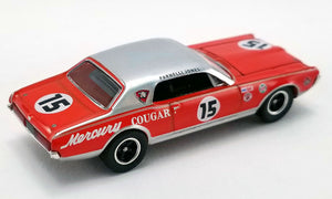 ACME EXCLUSIVE - GL-51343 PARNELLI JONES - FORD F-350 RAMP TRUCK WITH #15 1967 MERCURY COUGAR - ACME EXCLUSIVE