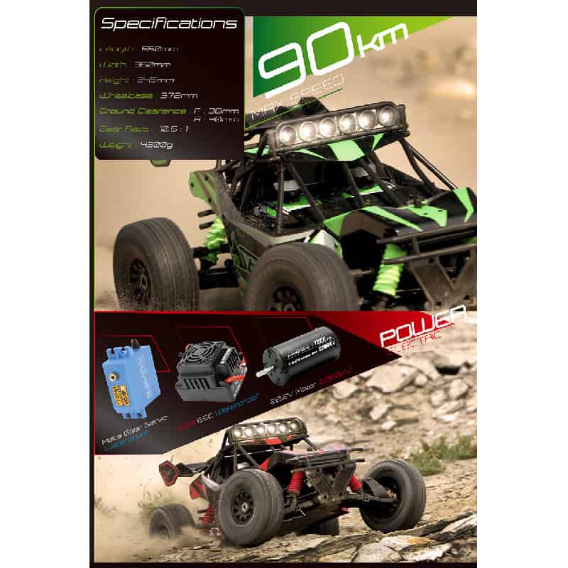 Team Magic - 560015 1/8 Scale SETH 2200kv Brushless Electric 3-6s Waterproof RTR 4WD Remote Control Desert Truck