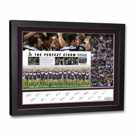 LEGEND MEMORABILIA MEM08 The Perfect Storm Signed 2007 Melbourne Storm Premiers Team Lithograph ex shop display