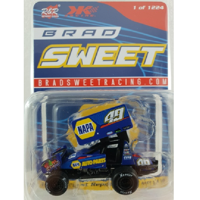 R & R Sprint Cars – 1/64 Scale – Napa Auto Parts #49 Brad Sweet Sprint Car Diecast Scale Model 